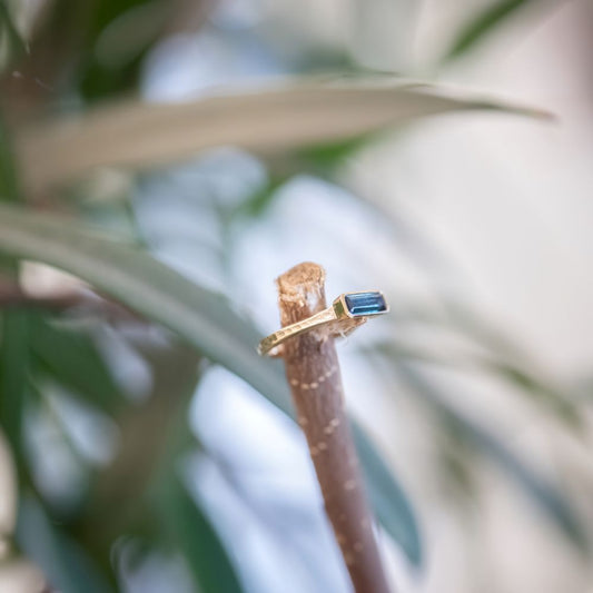 10k Ridge Sapphire Ring