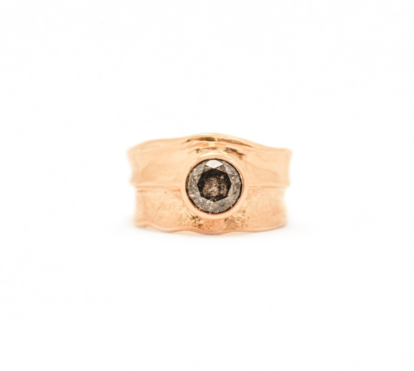 14k White Gold Ring with 1.40ct Oval Teal Diamond