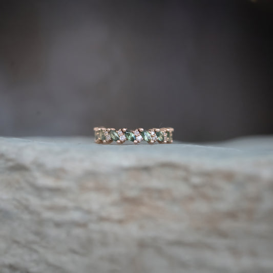 Australian Sapphire + Diamond Band