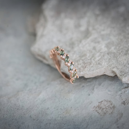 Australian Sapphire + Diamond Band