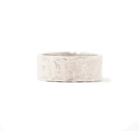 Wide Hammered ring