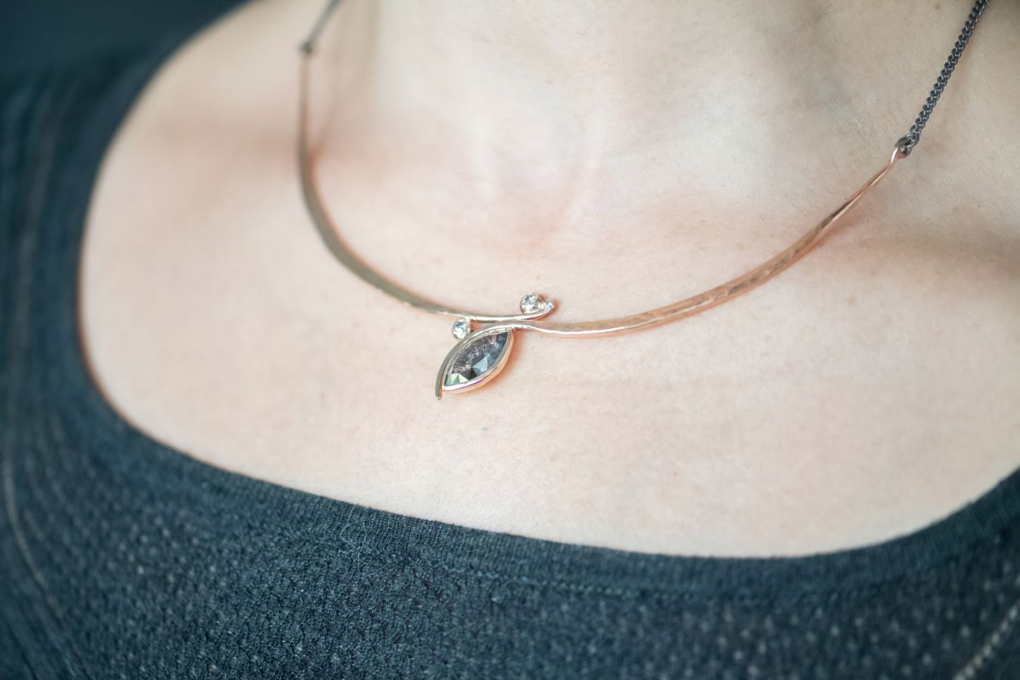 Shoreline Collar Salt + Pepper Diamond