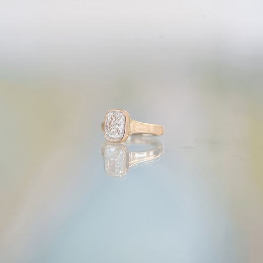14k Elongated Cushion Diamond Solitaire