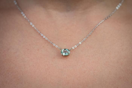 10w Tourmaline Solitaire Necklace