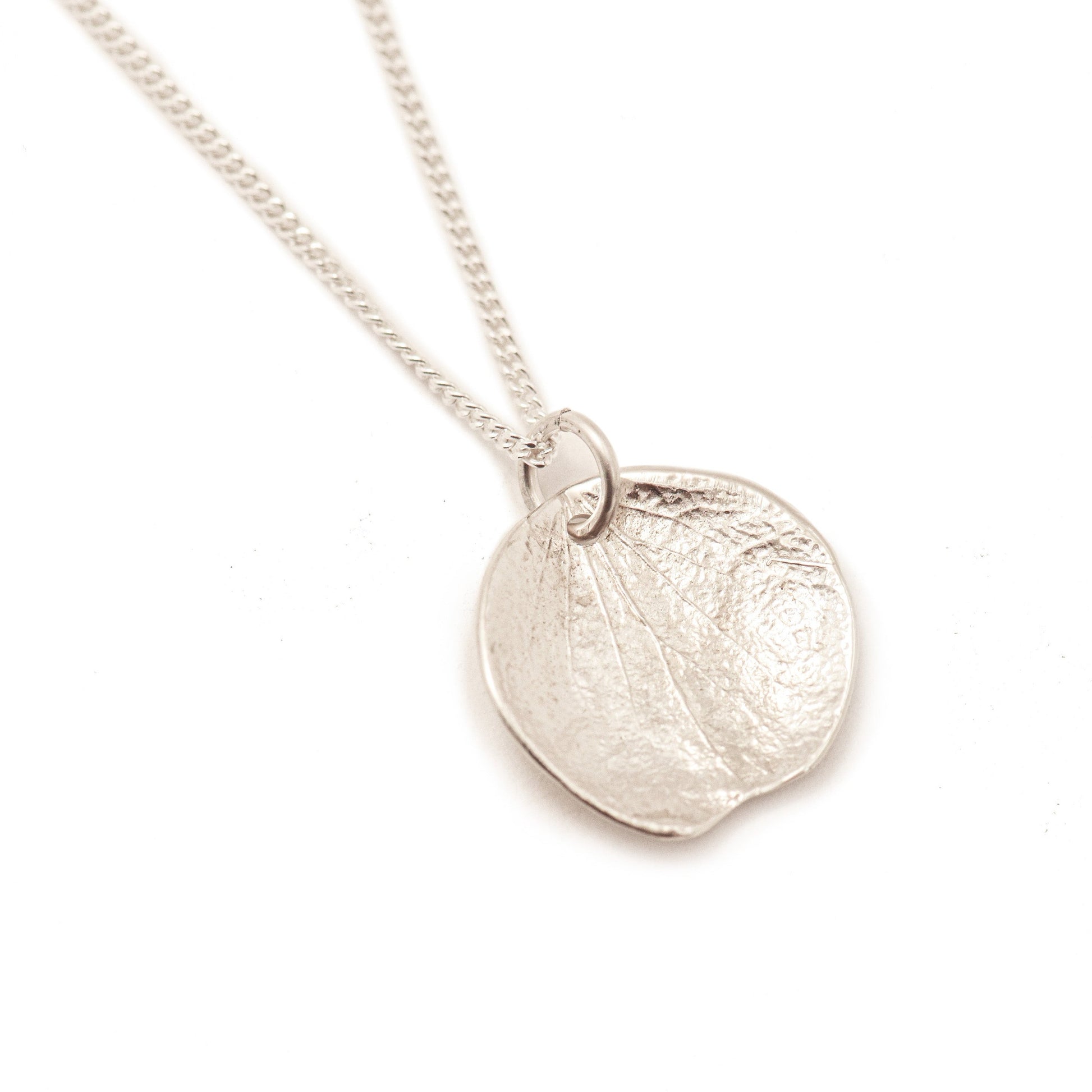 Medium Hydrangea Petal Pendant - Silver