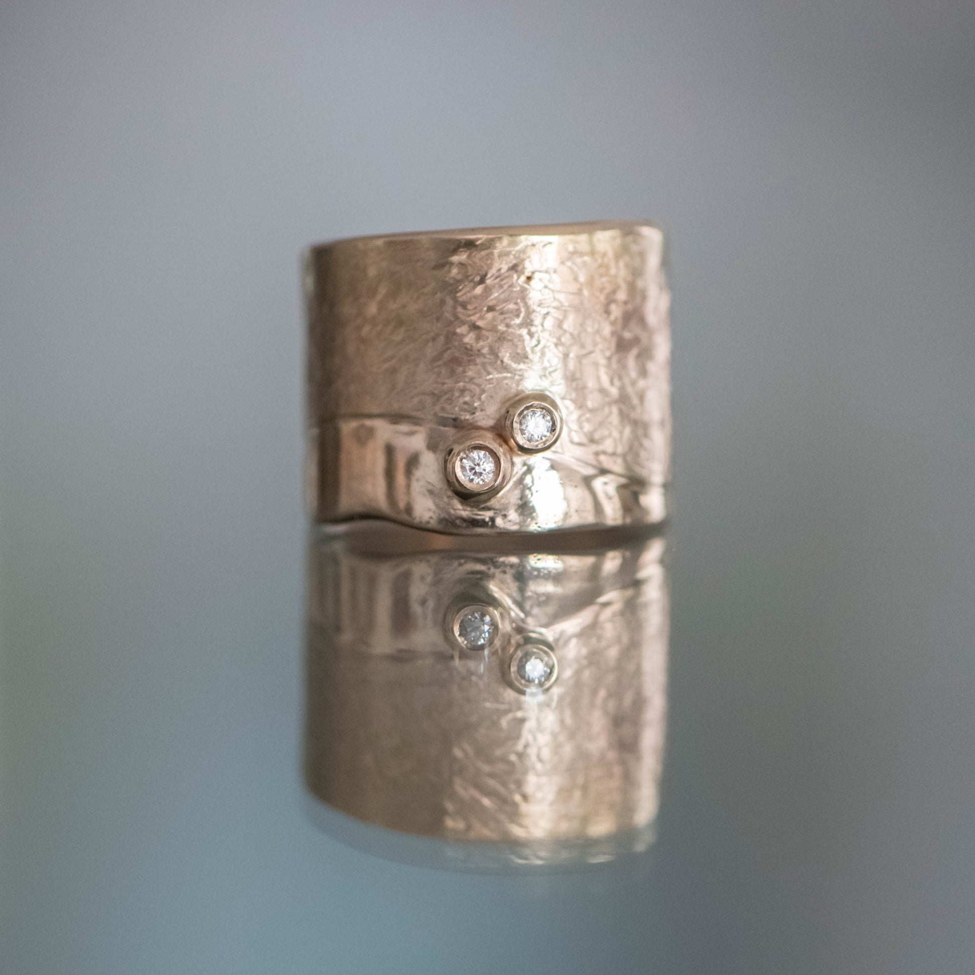 Vast Escarpment Ring with Diamonds