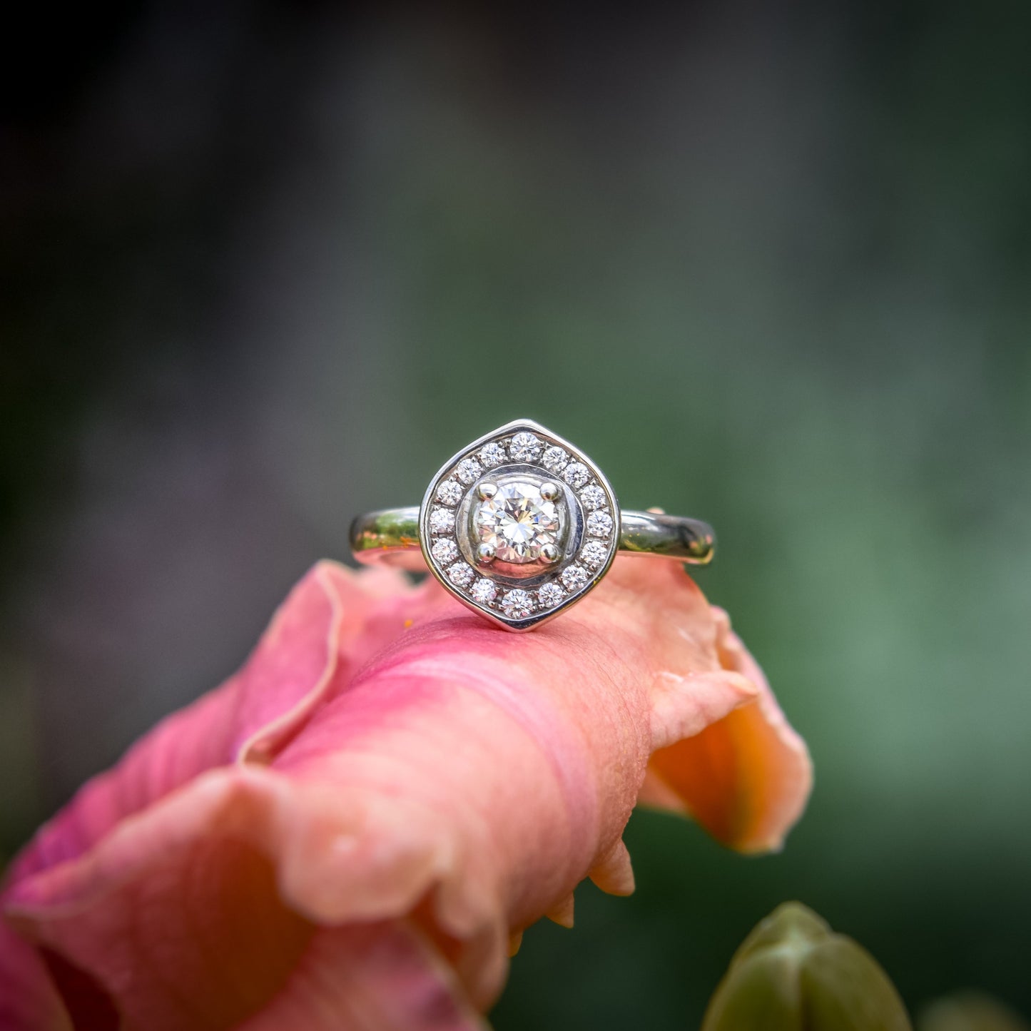 Marquise Halo Ring featuring Natural Diamonds
