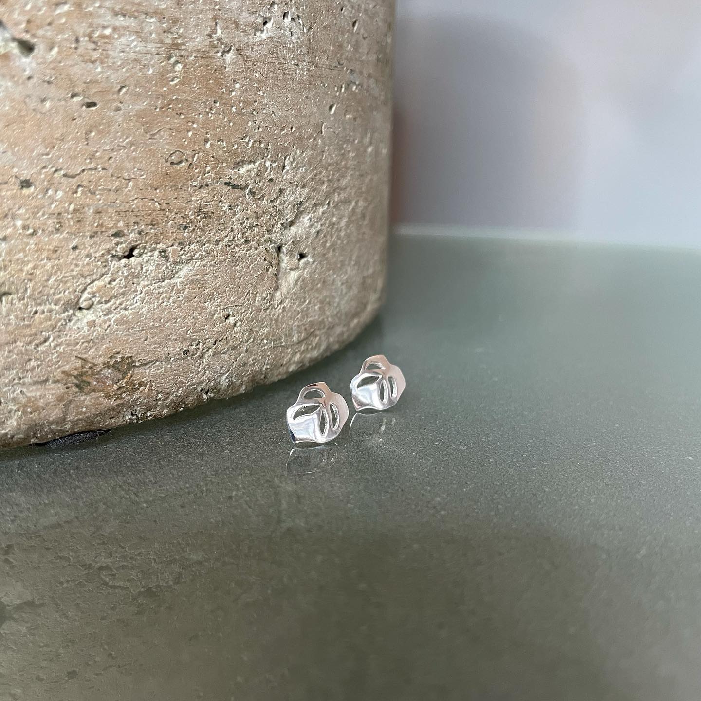 Monstera Stud Earrings