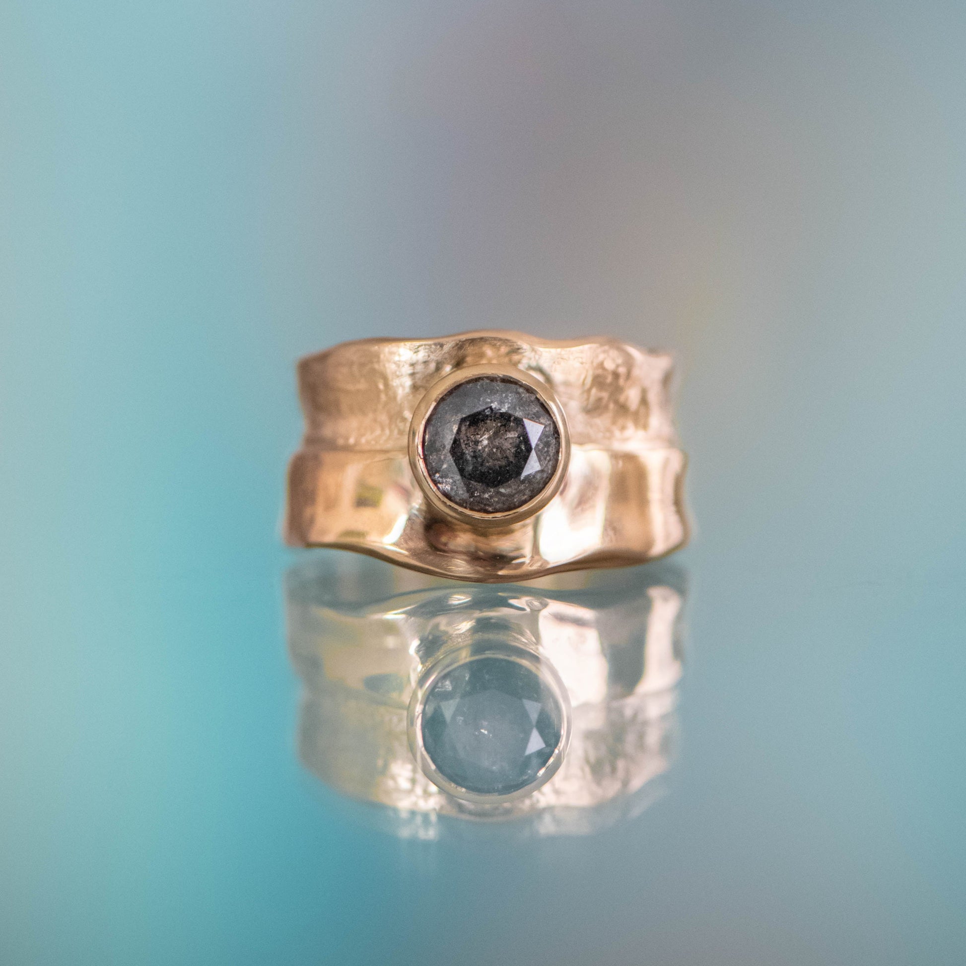 Escarpment Ring featuring a Salt and Pepper Diamond