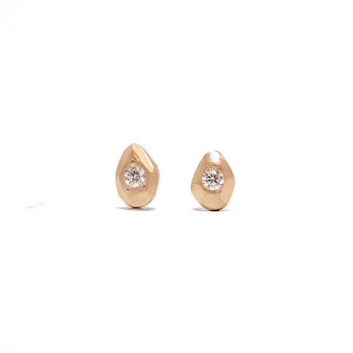 14k facet stud lab diamond