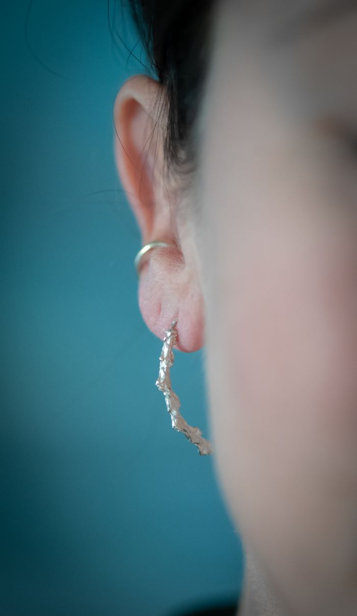 Silver Cedar wishbone earrings