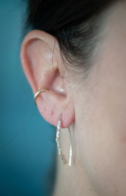 Silver Cedar wishbone earrings