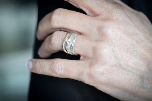 Adrift Escarpment Ring with Diamonds