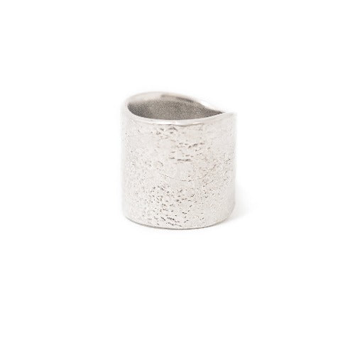 Silver Rocky Shore Escarpment Ring