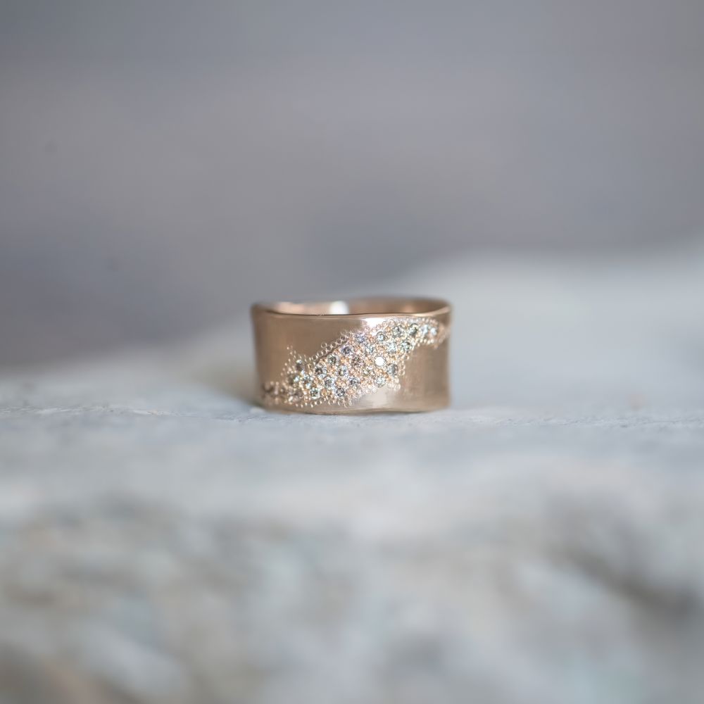 14k Cascade Champagne Diamond Ring