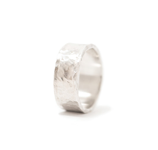Wide Hammered ring