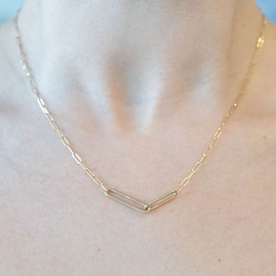 Family Links Necklace - Two Links in 14k