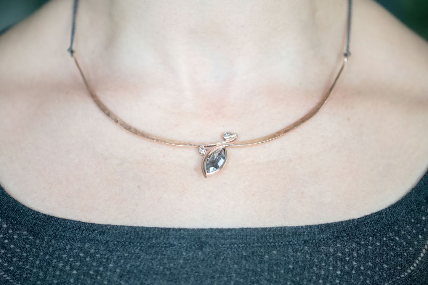 Shoreline Collar Salt + Pepper Diamond