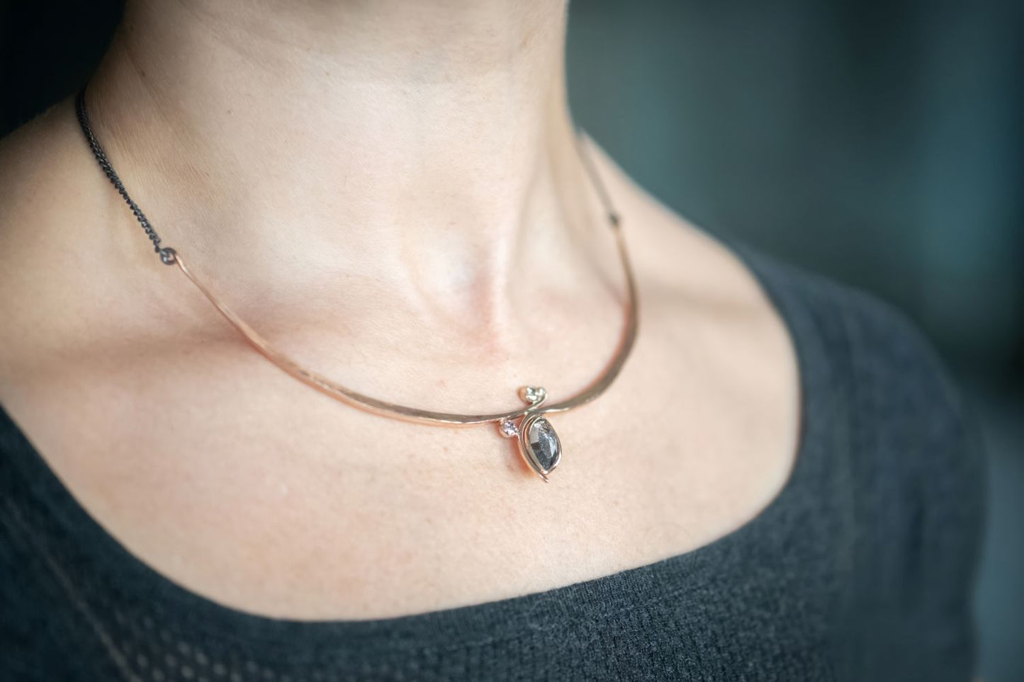 Shoreline Collar Salt + Pepper Diamond