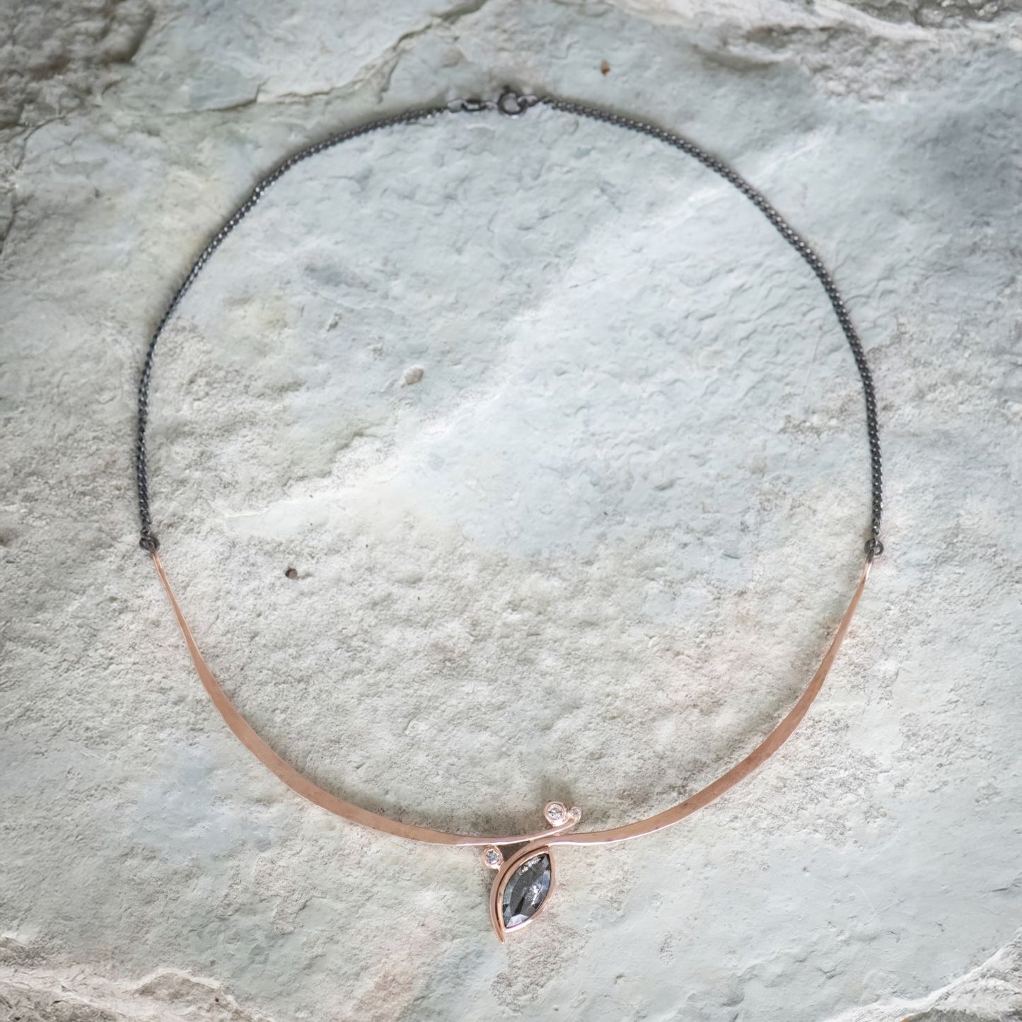 Shoreline Collar Salt + Pepper Diamond