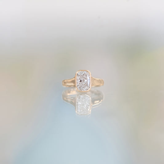 14k Elongated Cushion Diamond Solitaire