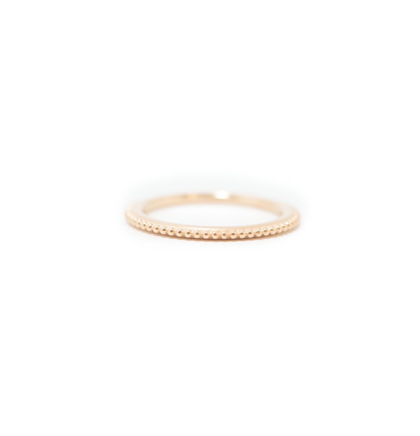 14k Narrow Milegrain Stackable Ring