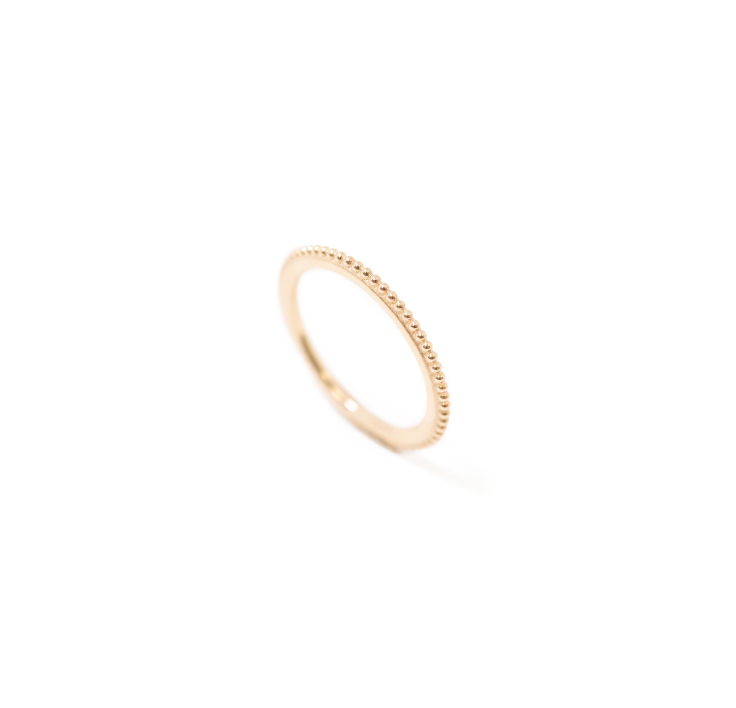 14k Narrow Milegrain Stackable Ring