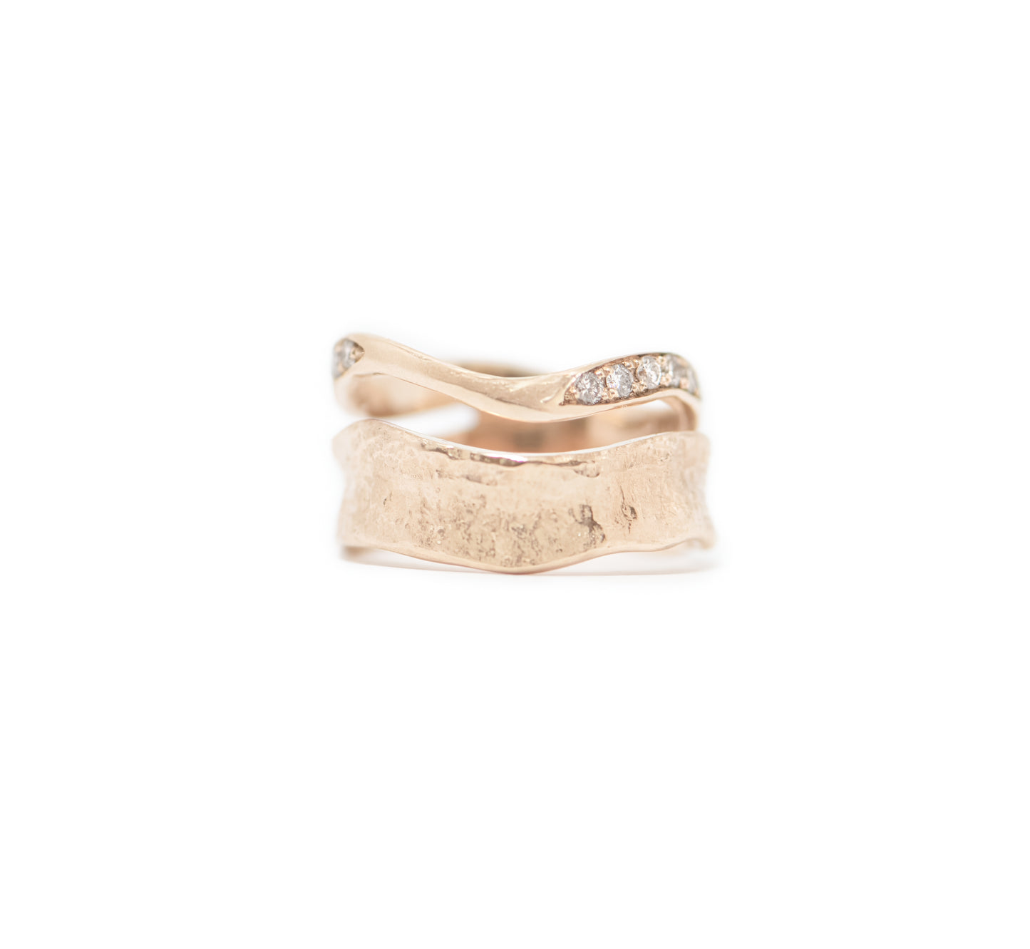 Adrift Escarpment Ring with Salt & Pepper Diamonds 10k