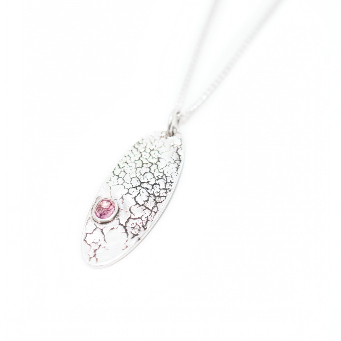 Oval Pink Sapphire Pendant