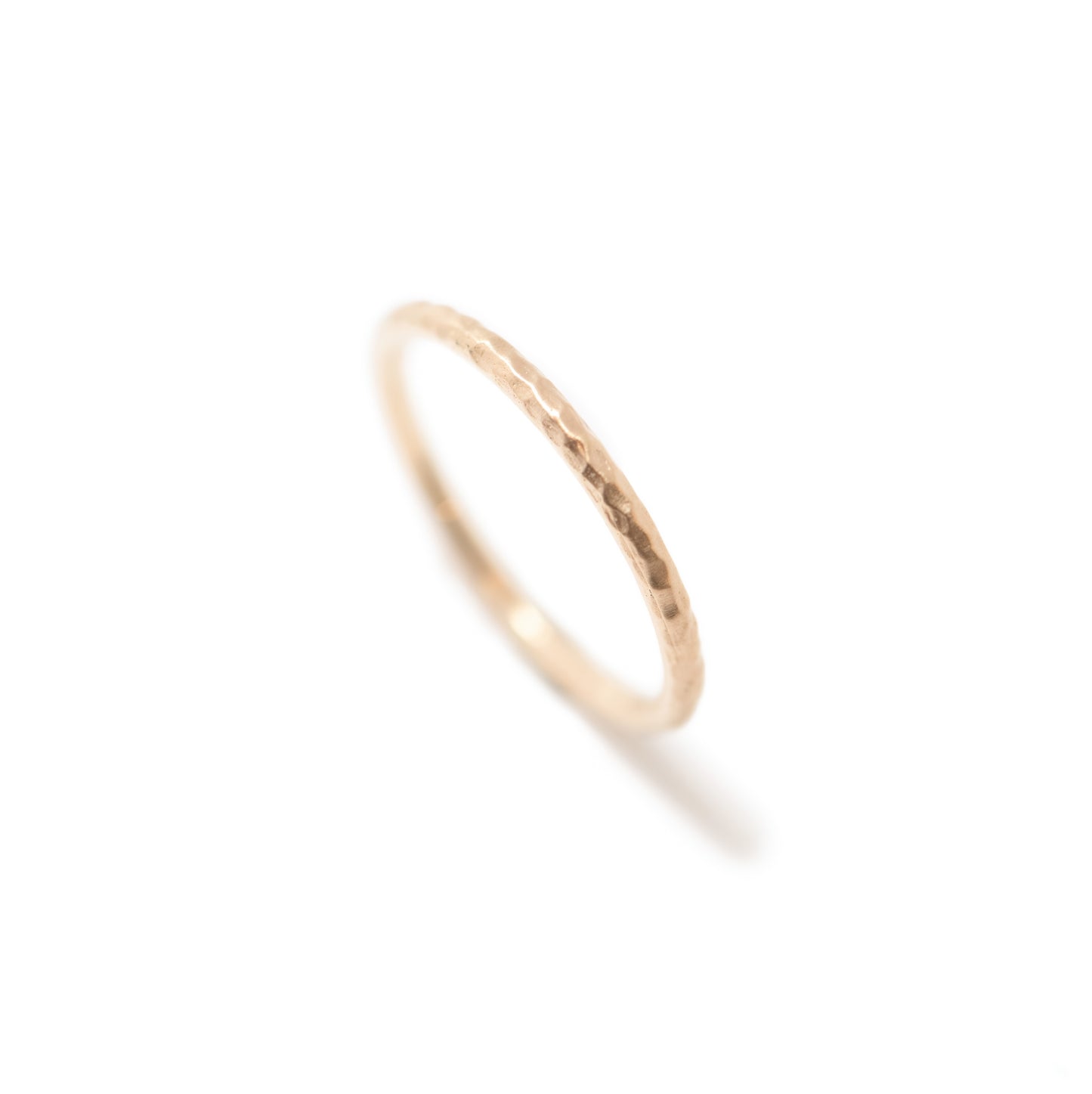 Hammered Stackable Ring 14k