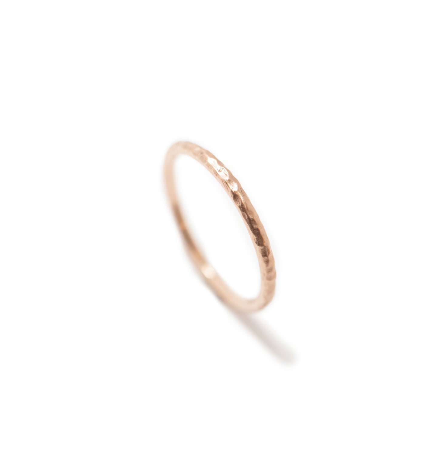 Hammered Stackable Ring 14k