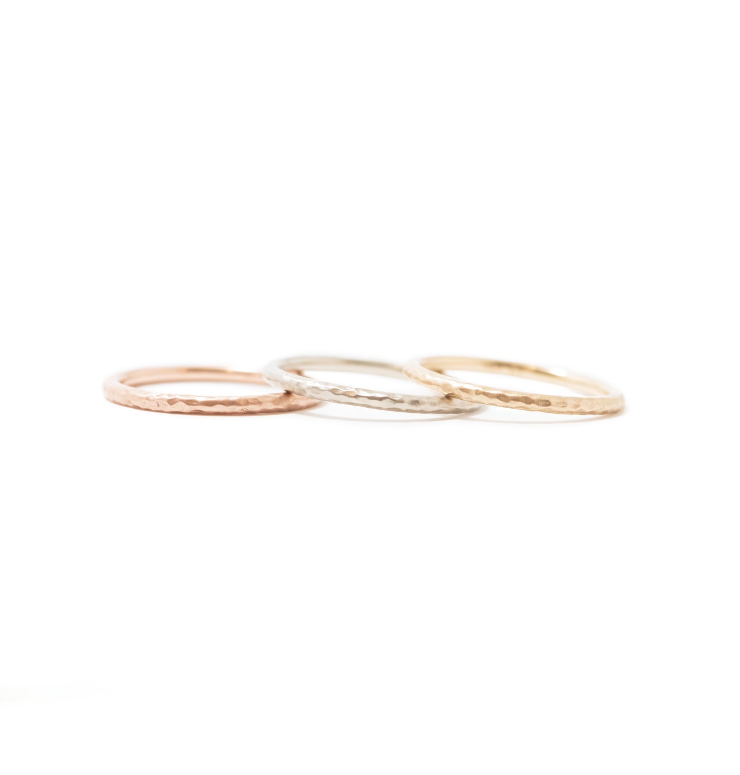 Hammered Stackable Ring 14k