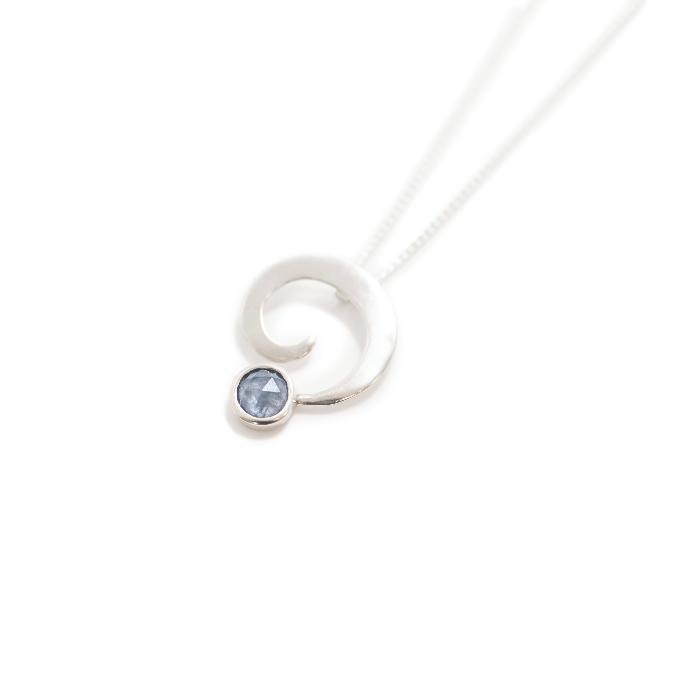 Spiral Sapphire Pendant