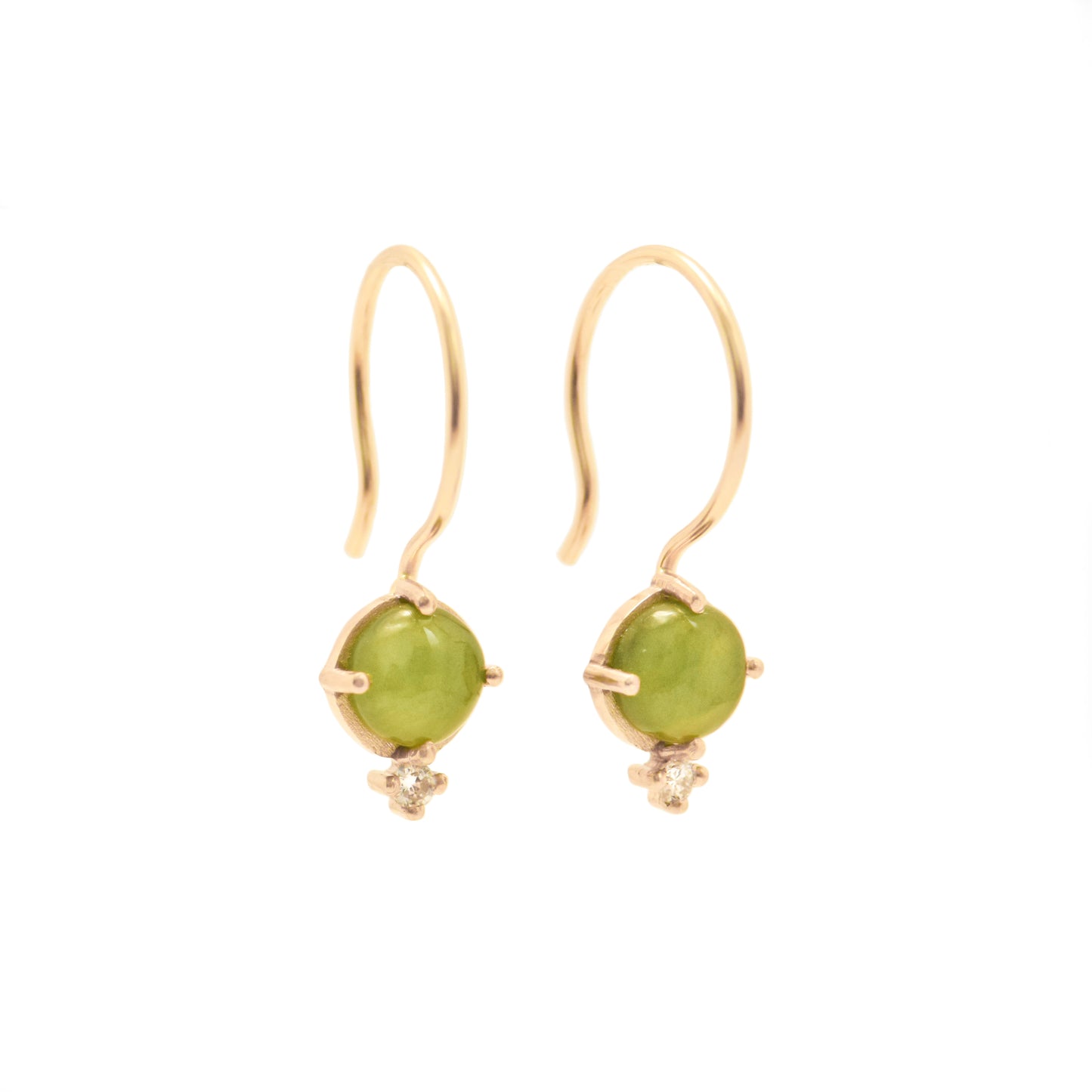 Jade + Diamond Drop Earrings