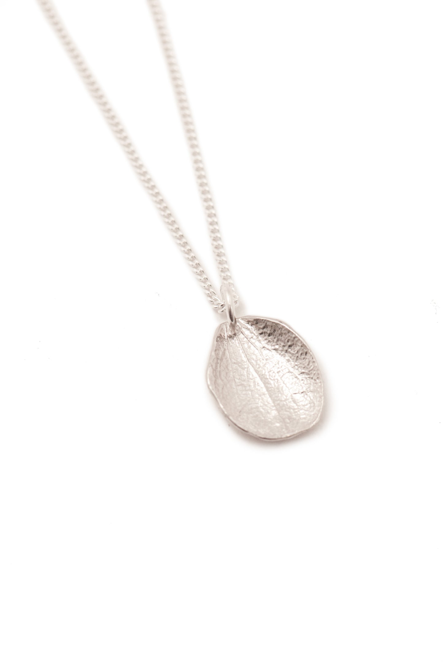 Small Hydrangea Petal Pendant - Silver