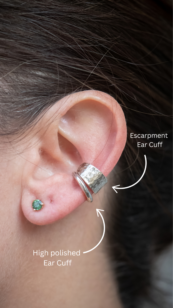 Silver Escarpment Ear Cuff