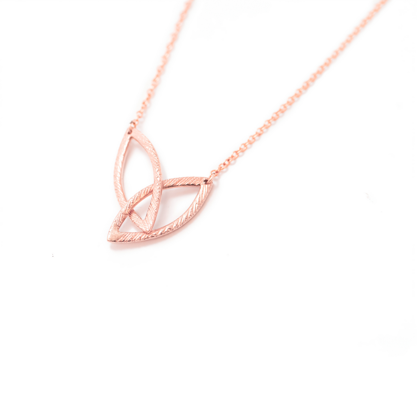 Feathered Marquise Necklace - 14k