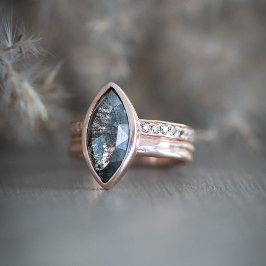 Escarpment Ring featuring a Salt and Pepper Diamond