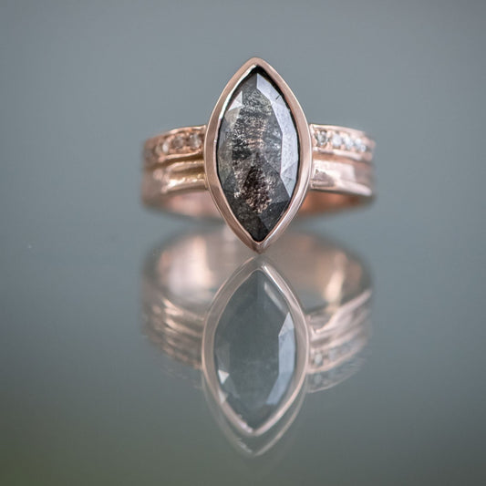 Escarpment Ring featuring a Salt and Pepper Diamond