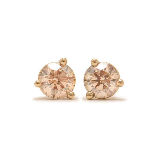 Martini Studs - 4mm Champagne Diamonds