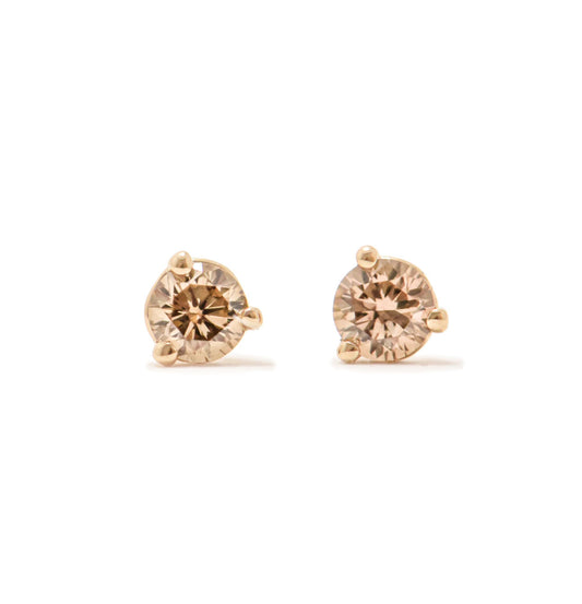 Martini Studs - 3mm Champagne Diamonds