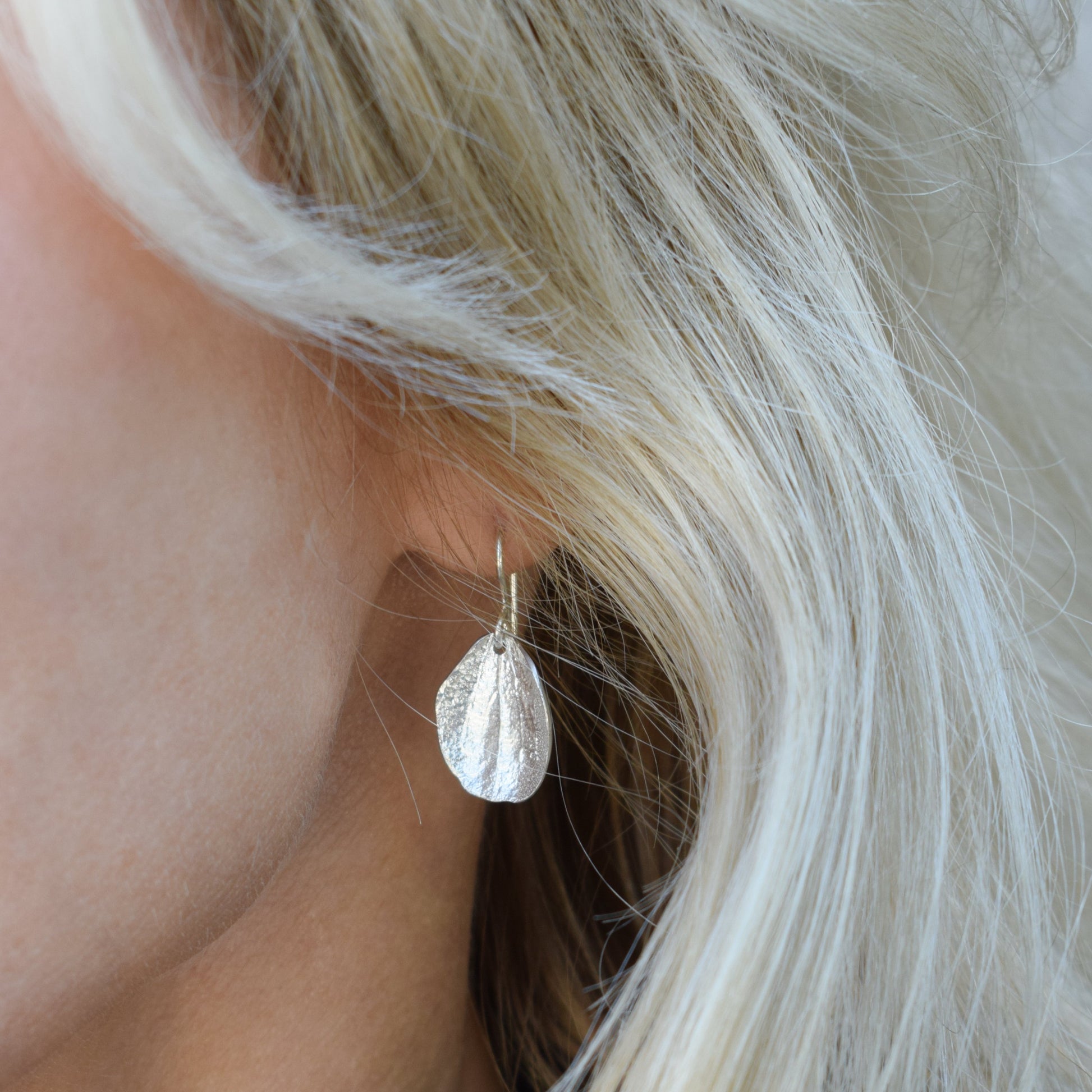 Small Hydrangea Petal Drop Earrings