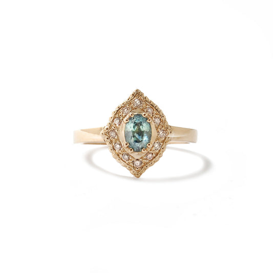 Teal Montana Sapphire Ring - Marquise Star Collection