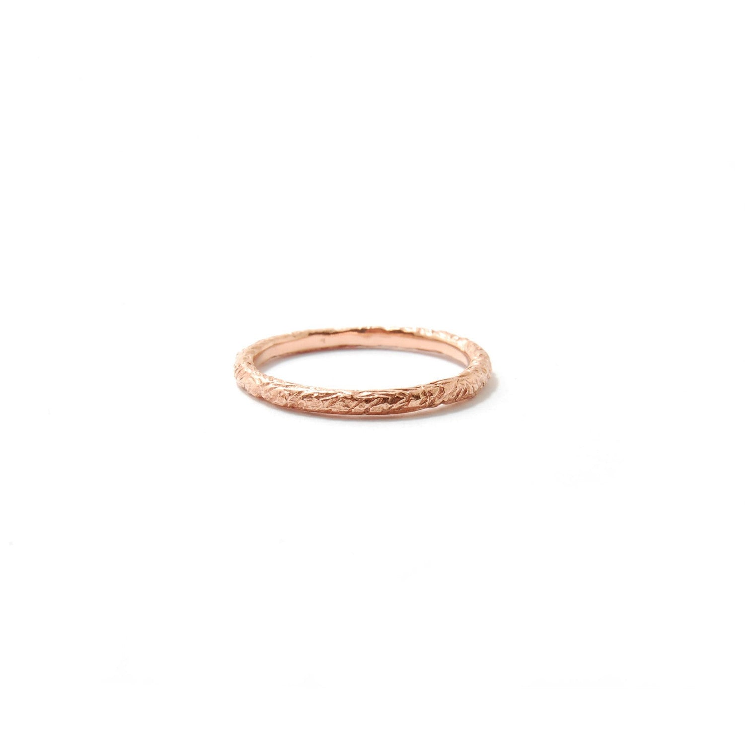 Feathered Stackable Ring Round Profile