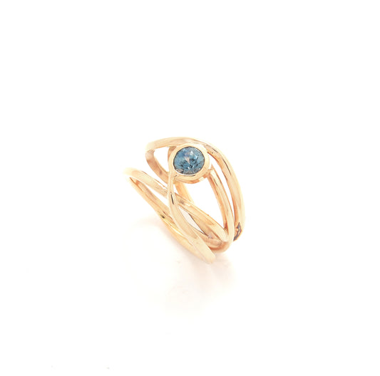 Adrift ring featuring a Montana Sapphire