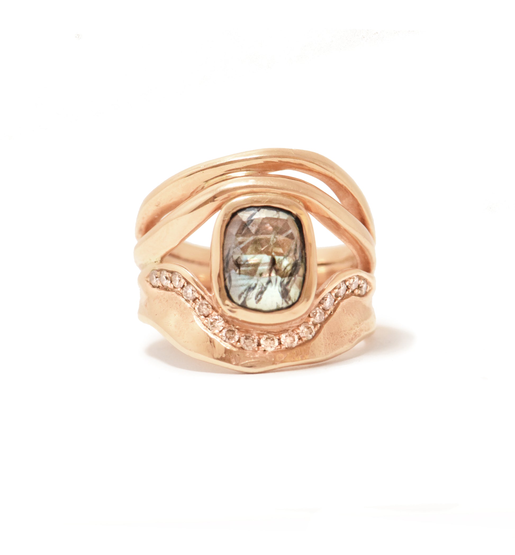 Escarpment Ring featuring a Green Sapphire