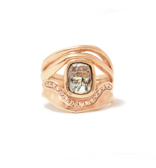 Escarpment Ring featuring a Green Sapphire