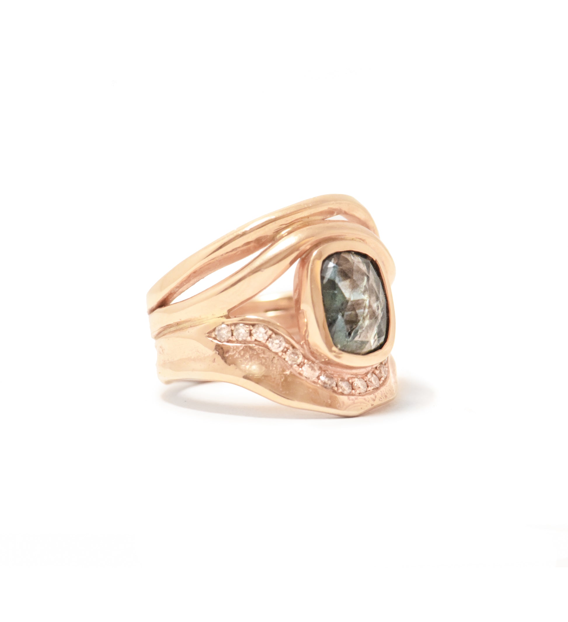 Escarpment Ring featuring a Green Sapphire